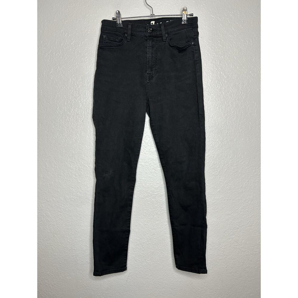 7 For All Mankind Women's Cropped Gwenevere Mid Rise‎ Black Jean Size 27